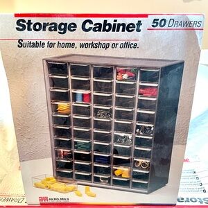 Vintage New 50 Drawer Akro-Mils 10-350 Small Parts Storage Organizer Cabinet USA